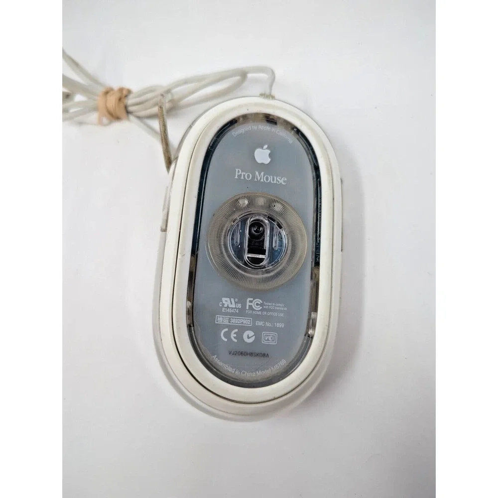 Apple Desktop Wired USB Pro Mouse Model M5769 Clear & White for iMac Computer